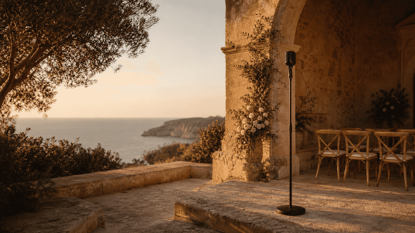 Mediterrane Hochzeitskulisse auf Mallorca bei warmem Abendlicht